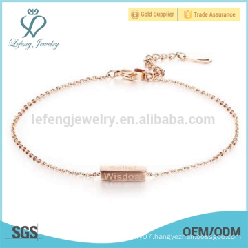 Fashion wisdom charm ankle jewelry,titanium steel ball chain ankle bracelet